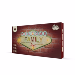 RETRO Metal Sign LED Welcome Family Forever Light