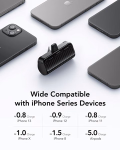 Powerbank Veger PlugOn (W0558P) PD QC3.0 2,4A 20W 5000 mAh with a built-in connector Lightning black