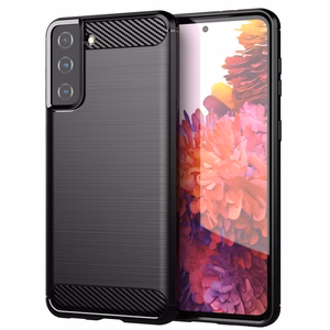 Carbon Case Flexible Cover TPU Case for Samsung Galaxy S21+ 5G (S21 Plus 5G) black