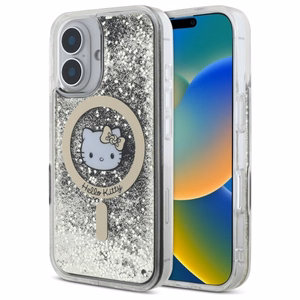 Hello Kitty Liquid Glitter Fever MagSafe iPhone 16 Ümbris - Kuldne