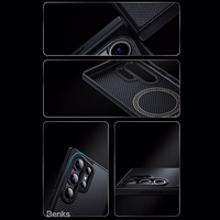 Benks Montage Magnetic Armor Pro Kevlar Ümbris Metal Frame 600D+1500D (MA41) jaoks Samsung Galaxy S24 Plus must
