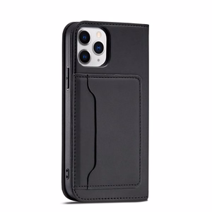 Magnetkaardi ümbris iPhone 12 Pro Max kott Kaardipesa Rahakott Kaardihoidja Must