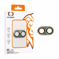 Tempered klaas Tel Protect 95% AR+AF Full Metal kaamera kaitse on camera for Iphone 17 roheline (camera island)