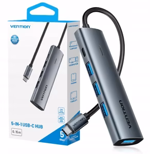 Vention 5-in-1 USB-C 3.0 jaotur 0.15m