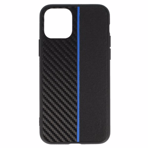Tel Protect CARBON Ümbris jaoks Iphone 11 Pro Must with sinine stripe