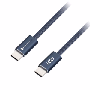 Kaabel USB C USB C Forcell F-Energy QC4.0 PD 3A 60W Cafule Color 1,2 m ACYH23 tumesinine
