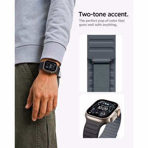 Spigen Athlex Air M rihm Apple Watch 44 / 45 / 46 / 49 mm jaoks, must ja hall