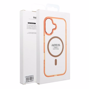 MagSafe'iga ühilduv Frame Clear Hybrid Mag Cover ümbris Samsung A16, Hermes-oranž