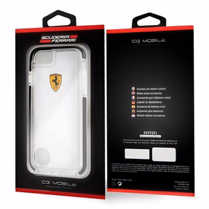 Ferrari Hardcase FEGLHCP7BK iPhone 7/8 SE 2020 / SE 2022 Shockproof läbipaistev must