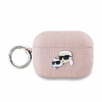 Karl Lagerfeld Monogram Karl & Choupette Head ümbris jaoks AirPods Pro 2 - roosa