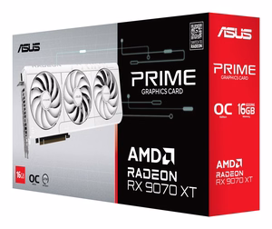 ASUS Prime -RX9070XT-O16G-WHITE AMD Radeon RX 9070 XT 16 GB GDDR6 Videokaart