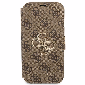 Guess GUBKP13X4GMGBR iPhone 13 Pro Max 6.7" pruun/pruun raamat 4G Suur metallist logo