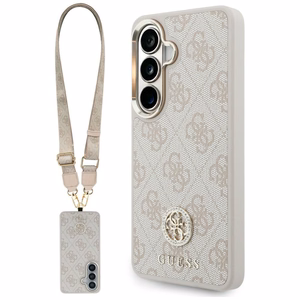Guess case 4G Big Rhinestone Triangle Strap MagSafe for Samsung Galaxy S26 pink