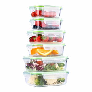 Alpina kaanega klaasist toidukarpide komplekt, 370 / 640 / 1050 ml, 6 tk