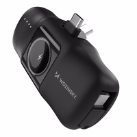 Wozinsky WF16-YCS 5000mAh 15W USB-C mini energiapank sisseehitatud USB-C kaabliga ja Apple Watchi laadijaga - must