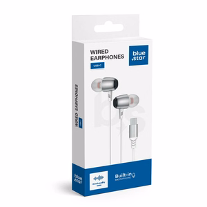 Wire earbuds USB C (DAC) sinine Star M09C 1,2 m valge