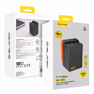 Blavec BJ-50 Tytan akupank, 50 000 mAh, 100 W, 3× USB-C + 3× USB-A (PBBJ50C), must