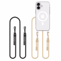 Tech-Protect FlexAir Chain MagSafe iPhone 16 Ümbris - Clear + 2 Lanyards (must & Taupe)