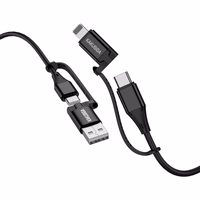 KAKU Kaabel KSC-654 Tuojie 4 in 1 - USB + Type C to Type C + Lightning - 1,2 metres must