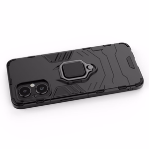 Ring Armor kõva hübriidkate + magnetiline hoidja OnePlus Nord N20 5G jaoks must