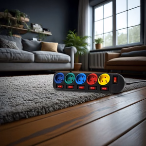 Maclean MCE204M power extension 1.5 m 5 AC outlet(s) Indoor Black, Multicolour
