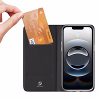 DUX DUCIS wallet ümbris SKIN PRO jaoks IPHONE 16e must