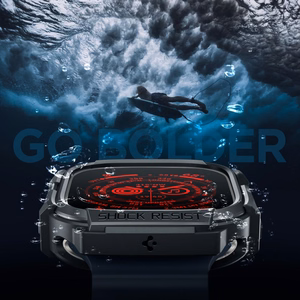 Spigen Rugged Armor ümbris Apple Watch Ultra 49 mm jaoks, mattmust