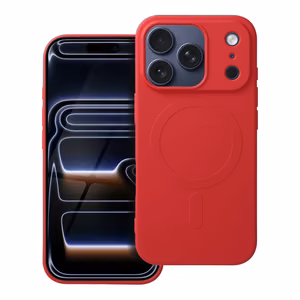 SILICONE MAG COVER (big hole) Ümbris compatible with MagSafe jaoks IPHONE 17 Pro punane