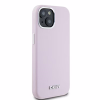 DKNY ümbris jaoks iPhone 15 6,1" DKHMP15SSMCHLP roosa HC Magsafe silicone w horizontal metal logo