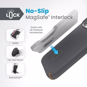 Speck Presidio2 Pro ClickLock MagSafe ümbris seadmele iPhone 15 Pro, söehall ja külmpronkjas