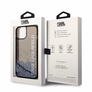 Чехол Karl Lagerfeld Liquid Glitter Elong для iPhone 14 Plus — чёрный