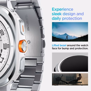 Spigen Modern Fit Band metallrihm Samsung Galaxy Watch Ultra 47 mm kellale, hõbedane