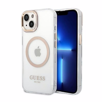 Guess GUHMP14MHTRMD iPhone 14 Plus 6.7 "kuldne / kuldne hard ümbris Metal Outline Magsafe