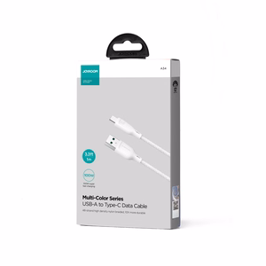 Joyroom Multi-Color Series S-A34 USB-A / USB-C 100W Kaabel 1m - valge