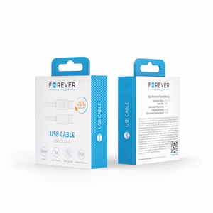 Forever kaabel USB-C - USB-C 1,0 m 60W valge