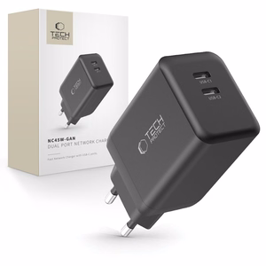 Tech-Protect NC45W-GAN 2-PORT PD45W wall laadija - must