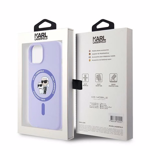 KARL LAGERFELD ümbris jaoks IPHONE 15 compatible with MagSafe KLHMP15SSCMKCRHU (Silicone KC Body Ring) lilla