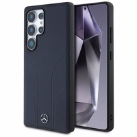 Mercedes Leather Debossed Lines MagSafe Ümbris jaoks Samsung Galaxy S25 Ultra - sinine