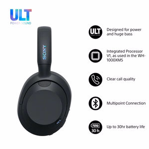 Sony ULT WEAR – juhtmevabad Bluetooth-kõrvaklapid ULT POWER SOUND, sügava bassi, mürasummutuse ja kuni 30 h akuga