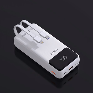 Dudao K15Pro Power Bank 20000mAh 22.5W PD USB-C / USB-A / Встроенные кабели Lightning и USB-C - Белый