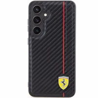Ferrari Carbon Printed Line ümbris jaoks Samsung Galaxy S24 - must