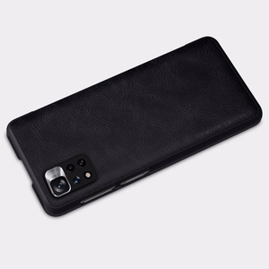 Nillkin Qin Case Case for Xiaomi Redmi Note 11 Pro+ (China) / Redmi Note 11 Pro (China) / Mi11i HyperCharge Camera Protector Holster Cover Flip Case Black