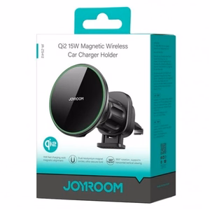Autolaadija hoidik Joyroom JR-ZS214 Qi2 must juhtmevaba laadimine 15W magnetiline / ventilatsiooniava rest