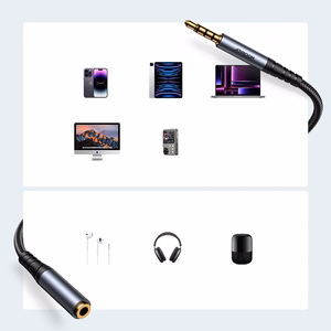 Joyroom stereo audio kaabel AUX 3.5 mm mini jack (male) - mini jack (female) 1.2 m must (SY-A09)