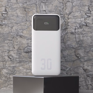 Dudao K15Max 30000mAh PD 22,5W aku koos USB-C ja Lightning kaablitega - valge