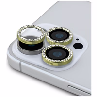Guess BP Rhinestone 2in1 Ekraanikaitse and Camera Lens Set jaoks iPhone 16 Pro Max - kuldne