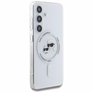 Ümbris Karl Lagerfeld Button Karl & Choupette Heads Printed Logo MagSafe Samsung Galaxy S25 valge