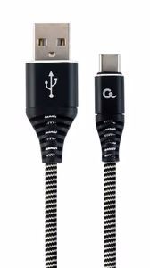 Kaabel USB-C USB 2.0-le 1m must/valge Gembird