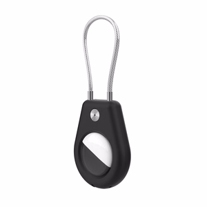Apple AirTag Case with Steel Cable - Black + White (2 pieces)