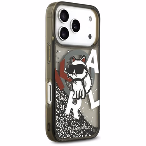 Karl Lagerfeld Liquid Glitter Choupette Logo MagSafe Ümbris jaoks iPhone 17 Pro - Must